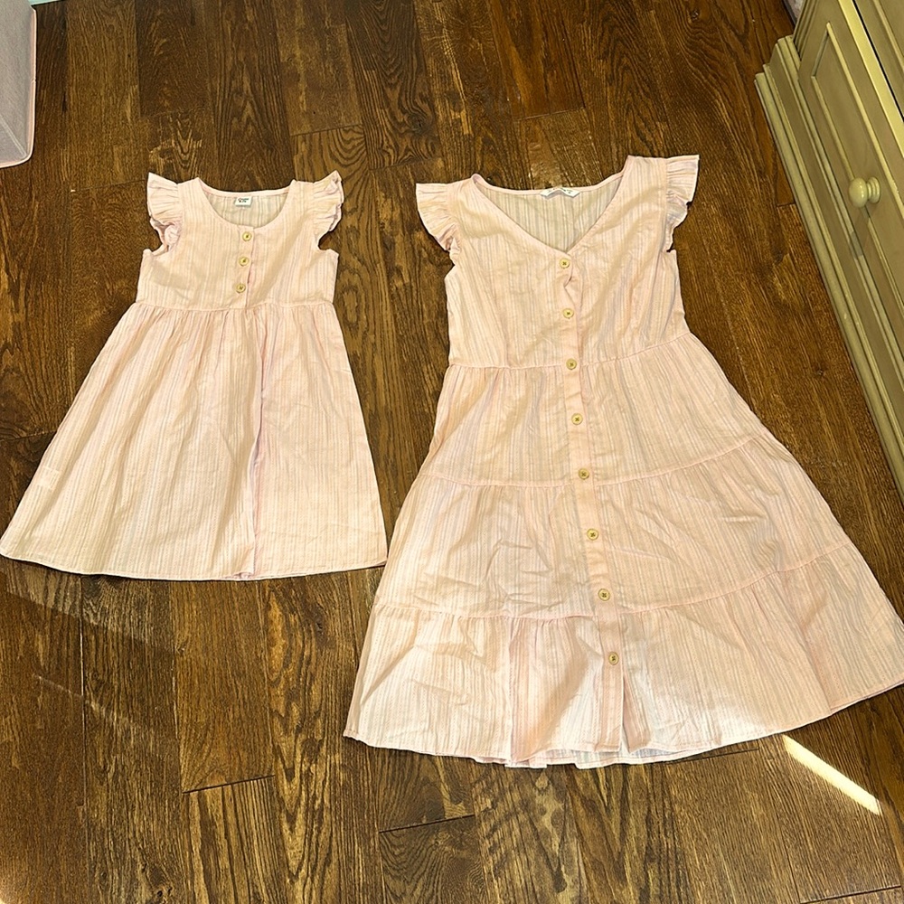 PatPat Pink Kids Matching Dress Set